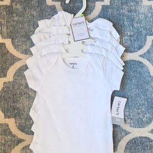 Carters Bodysuits, 5 Pack, 3 Month Size, Little Layette, White Short Sleeve, NWT